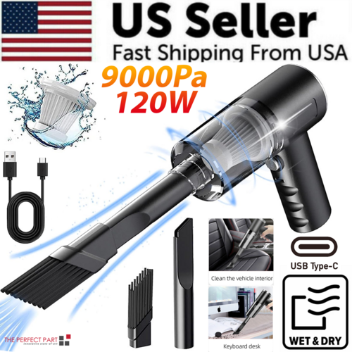 Cordless Handheld Car Vacuum Cleaner — 120W Portable Mini Vacuum for Auto & Home