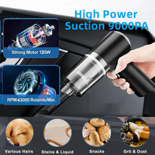 Cordless Handheld Car Vacuum Cleaner — 120W Portable Mini Vacuum for Auto & Home