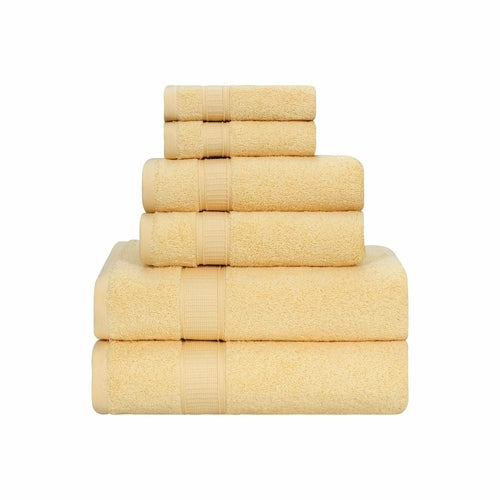 Luxury Turkish Cotton Bath Towel Set of 6 — Soft Absorbent Hotel-Grade Towels