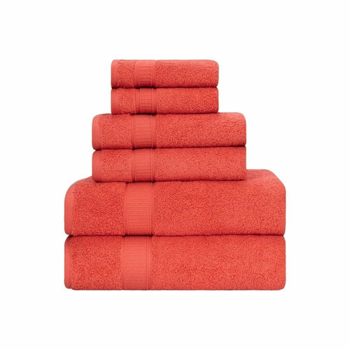 Luxury Turkish Cotton Bath Towel Set of 6 — Soft Absorbent Hotel-Grade Towels