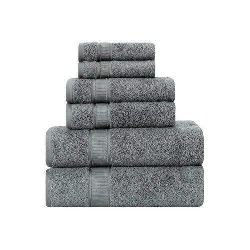 Luxury Turkish Cotton Bath Towel Set of 6 — Soft Absorbent Hotel-Grade Towels