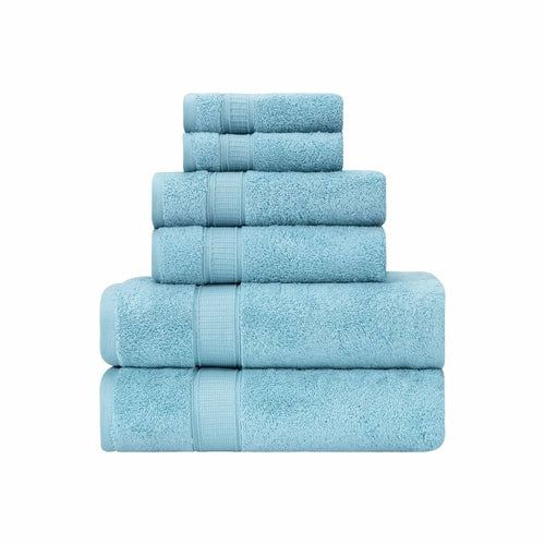 Luxury Turkish Cotton Bath Towel Set of 6 — Soft Absorbent Hotel-Grade Towels