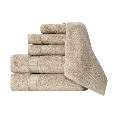 Luxury Turkish Cotton Bath Towel Set of 6 — Soft Absorbent Hotel-Grade Towels