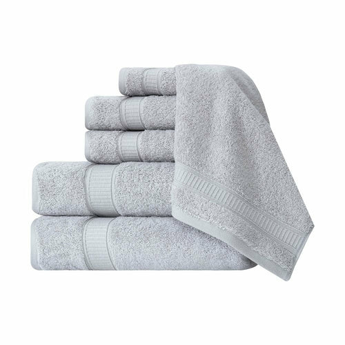 Luxury Turkish Cotton Bath Towel Set of 6 — Soft Absorbent Hotel-Grade Towels