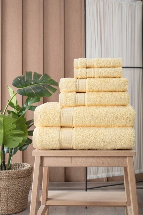 Luxury Turkish Cotton Bath Towel Set of 6 — Soft Absorbent Hotel-Grade Towels